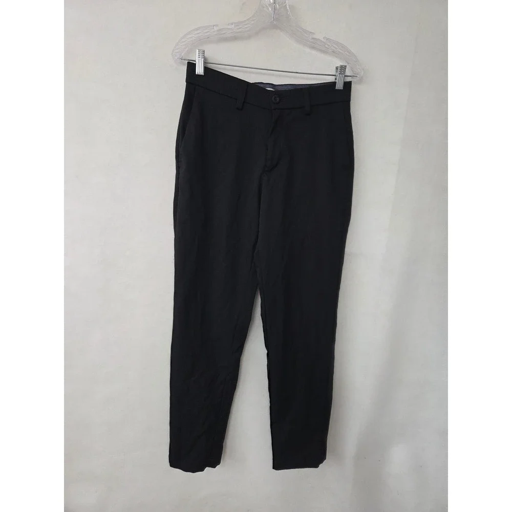 Haggar Cool Right Performance Flex Pants Mens 30x30 Black Slim Fit Dress Slacks